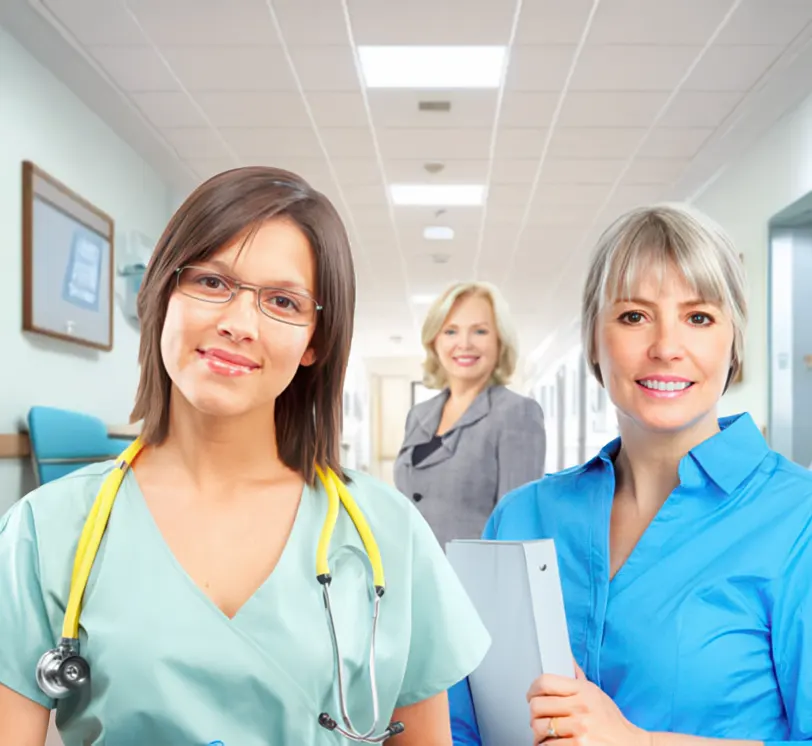 three staff members showing role diversity